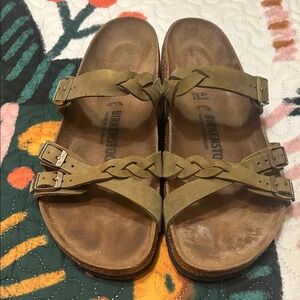 Birkenstock Khaki Braided Strap Sandals